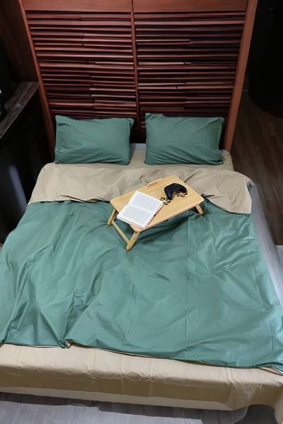Двоспальний Комплект постільної білизни Бязь Хакі-Беж BL-4-15 фото